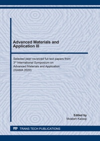 Enlarge image Cover: Advanced Materials and Application III - Trans Tech Publications Ltd
