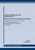 Cover: Advanced Materials and Application III - Trans Tech Publications Ltd