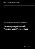 Cover: Easy Language Research: Text and User Perspectives - Frank & Timme