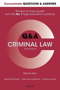 Enlarge image Cover: Concentrate Questions and Answers Criminal Law - Oxford University Press