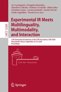 Cover: Experimental IR Meets Multilinguality, Multimodality, and Interaction - Springer