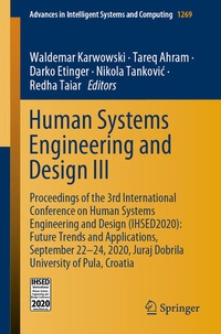 Enlarge image Cover: Human Systems Engineering and Design III - Springer