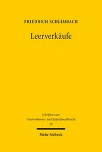 Abbildung von: Leerverkaeufe - Mohr Siebeck