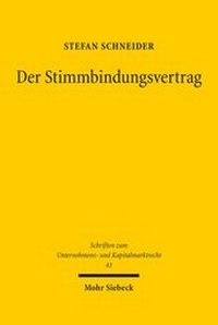 Abbildung von: Der Stimmbindungsvertrag - Mohr Siebeck