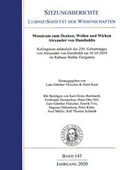 Cover: Mosaicum zum Denken, Wollen und Wirken Alexander von Humboldts. Kolloquium anl&auml;&szlig;lich des 250. Geburtstages von Alexander von Humboldt am 10.10.2019 im Rathaus Berlin-Tiergarten - trafo Wissenschaftsverlag
