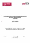 Cover: Grundlagenuntersuchungen zum Brandverhalten von WDVS mit nachwachsenden Rohstoffen - Technische Uni Braunschweig Inst. f. Baustoffe