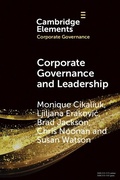 Cover: Corporate Governance and Leadership - Cambridge University Press
