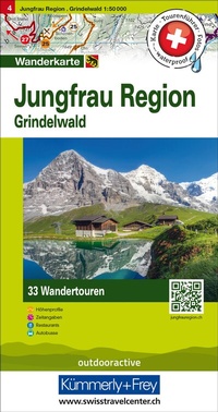 Abbildung von: Kümmerly+Frey Wandertourenkarte 4 Jungfrau Region, Grindelwald 1:50.000 - Hallwag Kümmerly+Frey