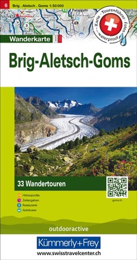 Abbildung von: Kümmerly+Frey Wandertourenkarte 6 Brig, Aletsch, Goms 1:50.000 - Hallwag Kümmerly+Frey