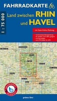 Abbildung von: Fahrradkarte Land zwischen Rhin und Havel - grünes herz