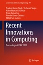 Cover: Recent Innovations in Computing - Springer