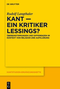 Abbildung von: Kant - ein Kritiker Lessings? - De Gruyter