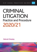 Cover: Criminal Litigation: 2020/2021 - College of Law Publishing