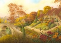 Cover: Shirley Barber's Inspirations: Village Tranquility 1000pc puzzle - Borghesi & Adams