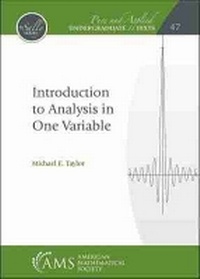 Enlarge image Cover: Introduction to Analysis in One Variable - American Mathematical Society
