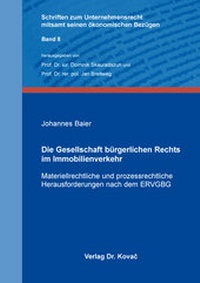 Abbildung von: Die Gesellschaft bürgerlichen Rechts im Immobilienverkehr - Kovac, Dr. Verlag