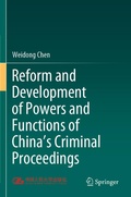 Cover: Reform and Development of Powers and Functions of China's Criminal Proceedings - Springer