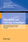 Cover: Information and Software Technologies - Springer