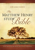 Cover: The Matthew Henry Study Bible (Red Letter, Bonded Leather, Black) - Hendrickson Publishers Inc