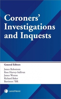 Enlarge image Cover: Coroners' Investigations and Inquests - Butterworths Law