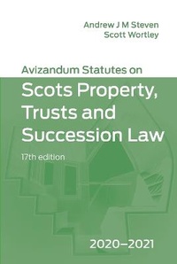 Abbildung von: Avizandum Statutes on the Scots Law of Property, Trusts and Succession - Edinburgh University Press