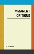 Cover: Immanent Critique - Rowman & Littlefield International