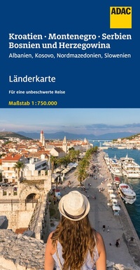 Abbildung von: ADAC Länderkarte Kroatien, Montenegro, Serbien, Bosnien u. Herzegowina 1:750.000 - ADAC Reiseführer