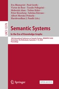 Cover: Semantic Systems. In the Era of Knowledge Graphs - Springer
