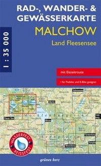 Abbildung von: Rad-, Wander- und Gewässerkarte Malchow, Land Fleesensee - grünes herz