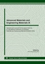 Cover: Advanced Materials and Engineering Materials IX - Trans Tech Publications Ltd