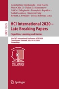 Cover: HCI International 2020 - Late Breaking Papers: Cognition, Learning and Games - Springer