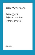 Cover: Heidegger's De(con)struction of Metaphysics - Diaphanes