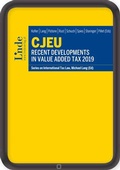 Cover: CJEU - Recent Developments in Value Added Tax 2019 - Linde