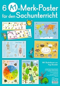 Abbildung von: 6 A1-Merk-Poster für den Sachunterricht - Jahreskreis, Körper, Waldtiere, Epochen, Kontinente, vom Korn zum Brot - Verlag an der Ruhr