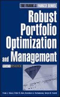 Enlarge image Cover: Robust Portfolio Optimization and Management - Wiley