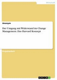 Abbildung von: Der Umgang mit Widerstand im Change Management. Das Harvard Konzept - GRIN Verlag