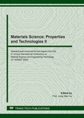 Cover: Materials Science: Properties and Technologies II - Trans Tech Publications Ltd