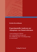 Abbildung von: Experimentelle Analysen zur Akzeptanz von Steuerreformen - Kovac, Dr. Verlag
