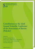 Cover: Contributions to the 22nd Annual Scientific Conference of the Association of Slavists (Polyslav) - Harrassowitz Verlag