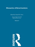 Cover: Glossaries Of Americanisms - Routledge