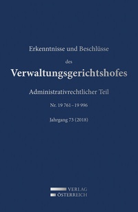 Abbildung von: Erkenntnisse und Beschlüsse des Verwaltungsgerichtshofes - Verlag Österreich