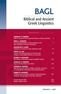 Cover: Biblical and Ancient Greek Linguistics, Volume 7 - Wipf and Stock Publishers