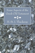 Cover: Some Aspects of the Greek Old Testament - Wipf and Stock