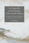 Cover: An Appendix to the Sayings of the Jewish Fathers - Wipf and Stock