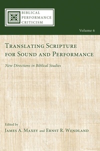 Enlarge image Cover: Translating Scripture for Sound and Performance - Wipf and Stock Publishers