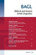 Cover: Biblical and Ancient Greek Linguistics, Volume 6 - Wipf and Stock Publishers