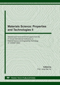 Enlarge image Cover: Materials Science: Properties and Technologies II - Trans Tech Publications Ltd