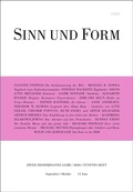 Cover: SINN UND FORM 5/2020 - SINN und FORM