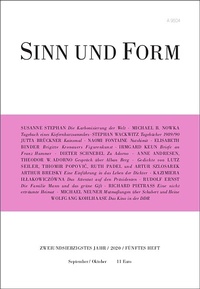 Enlarge image Cover: SINN UND FORM 5/2020 - SINN und FORM