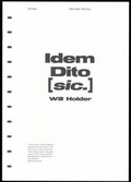 Cover: Idem Dito [sic.] - Spector Books